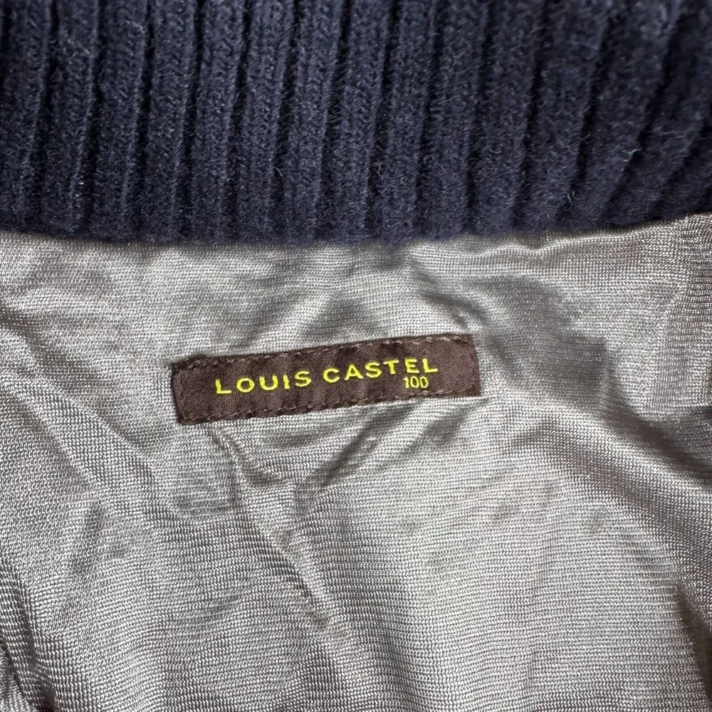 Louis Castel Mens Wool Blend Golf Sweater Elbow Patch Color‎ Block 100 Size M